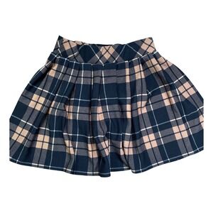 Plaid Pleated Love Streak Mini Skirt Black Tan White Casual Y2K Schoolgirl Chic